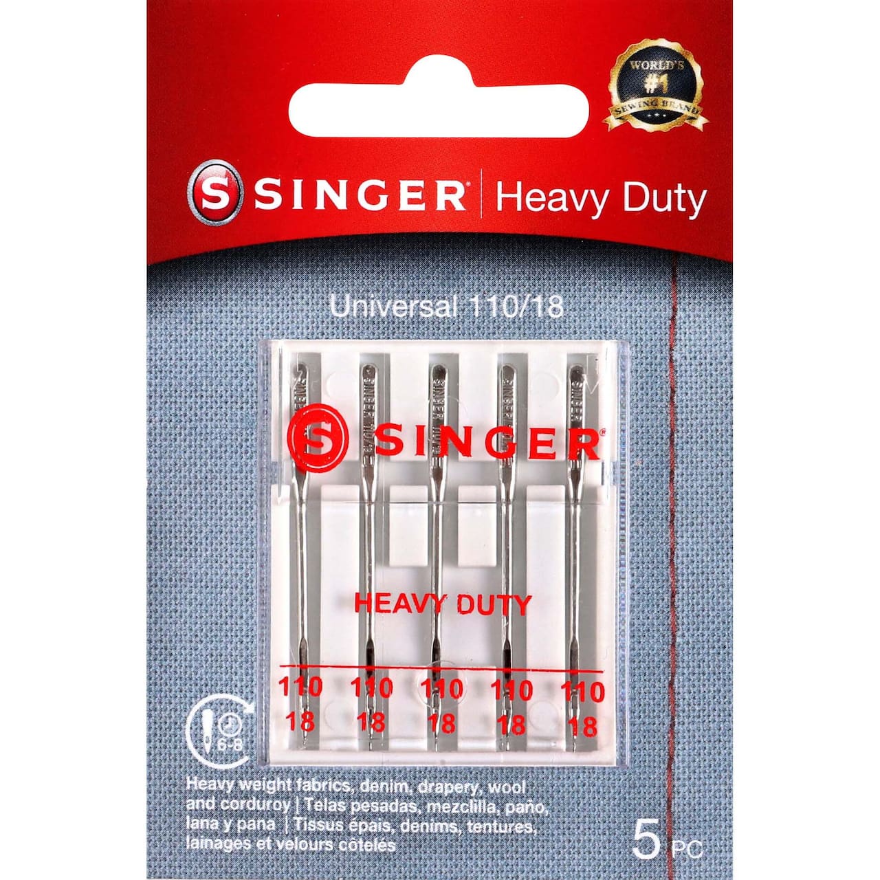 12 Packs: 5 ct. (60 total) SINGER® Heavy Duty Sewing Machine Needles